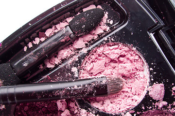 Image showing crushed compact eyeshadows