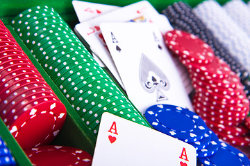 Image showing poker chips with ace
