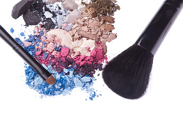 Image showing set of multicolor crushed eyeshadows