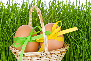 Image showing basket with easter eggs