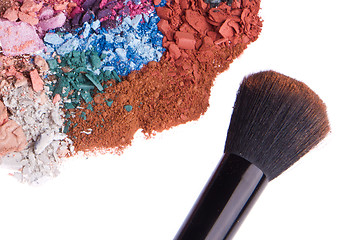 Image showing set of multicolor crushed eyeshadows