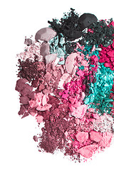 Image showing set of multicolor crushed eyeshadows