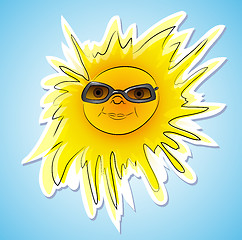 Image showing Happy summer sun with sunglasses