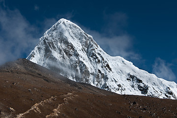 Image showing Pumori, Kala Patthar and cloudy sky in Himalayas