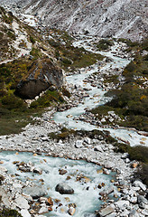 Image showing Serpentine stream and rocks in Himalayas