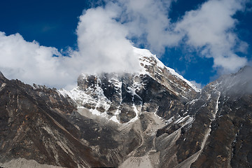 Image showing Clouds and mountain peaks in Himalayas