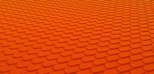 Image showing Orange Leather stitched background with scales texture