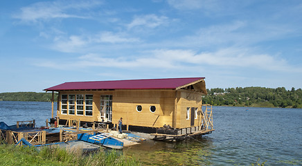 Image showing Landing stage on the Volga river