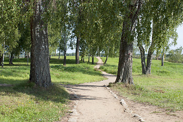 Image showing Foot path in park