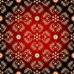 Image showing Seamless red-black-yellow vintage pattern