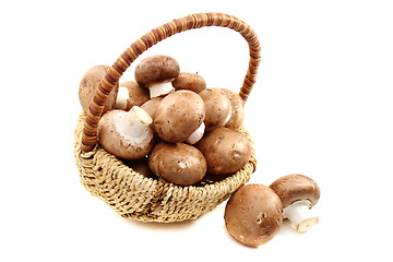 Image showing Basket with mushrooms.