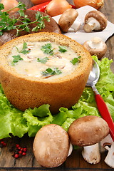 Image showing Potato soup with mushrooms.