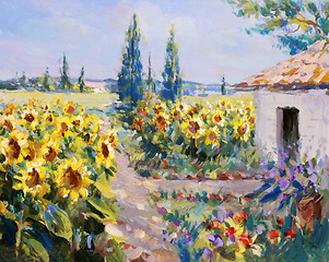 Image showing summer landscape painting