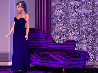 Image showing Lady in Lilac Room