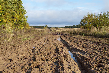 Image showing Dirt road after the rain