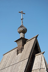 Image showing Top of wooden church in Ples, Russia