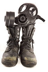 Image showing Boots and gasmask