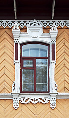 Image showing Old wooden decorated window