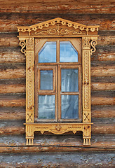 Image showing Carved wooden window