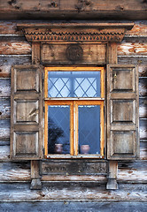 Image showing Window in old wooden country house