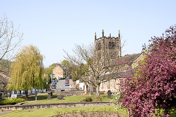 Image showing Bingley Church and Cherry Tree