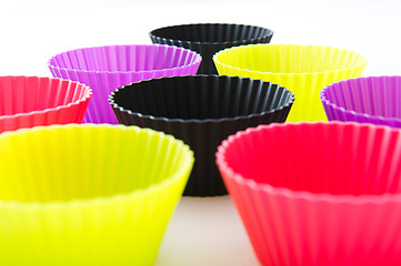 Image showing Coloured muffin cups