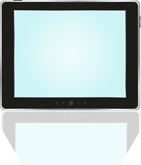 Image showing Tablet PC With bright blue screen