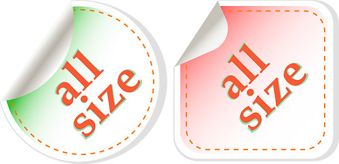 Image showing all size clothing stickers label set