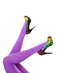 Image showing Purple Tights and High Heels