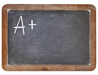 Image showing A plus grade on blackboard