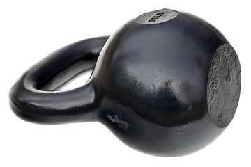 Image showing black heavy iron kettlebell