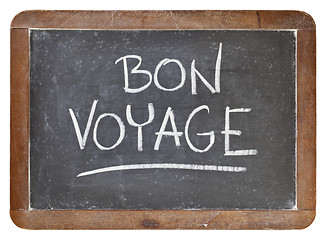 Image showing bon voyage on blackboard