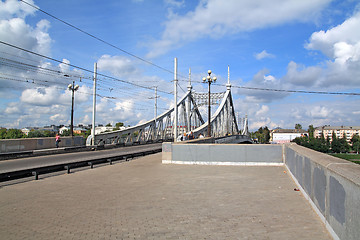 Image showing town bridge through small river