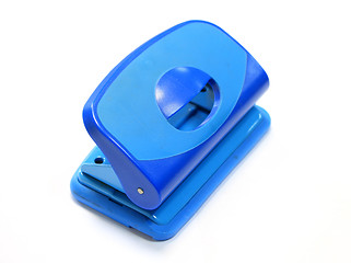 Image showing blue hole-puncher on white background