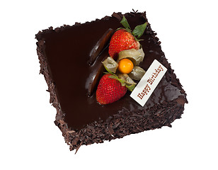 Image showing Chocolate birthday cake