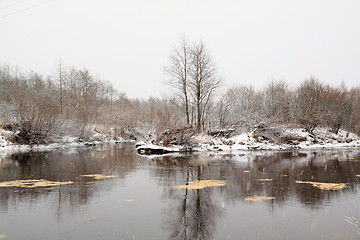 Image showing spring ice on small river 