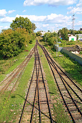 Image showing railway near rural railway station 