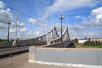 Image showing town bridge through small river