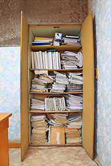 Image showing business papers in old closet