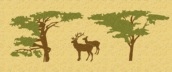 Image showing deer in wood amongst tree