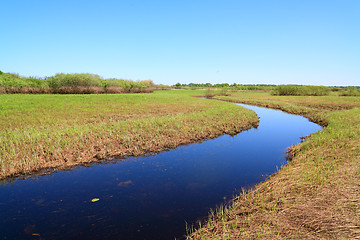 Image showing small river on spring field