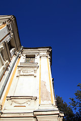 Image showing ancient brick building on blue background