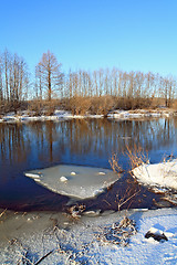 Image showing spring ice on small river 