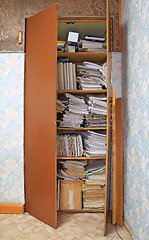 Image showing business papers in old closet