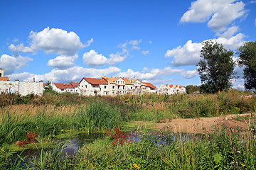 Image showing new cottages near marsh