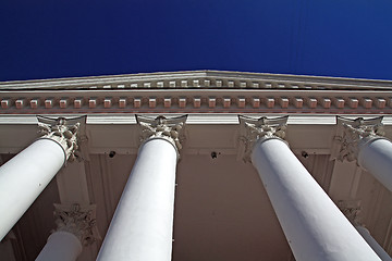 Image showing white pillars old-time building