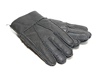 Image showing black gloves on white background