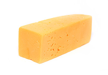 Image showing yellow cheese on white background