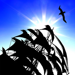 Image showing illustration of the sail on background blue sky