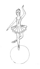 Image showing drawing of the girl on ball